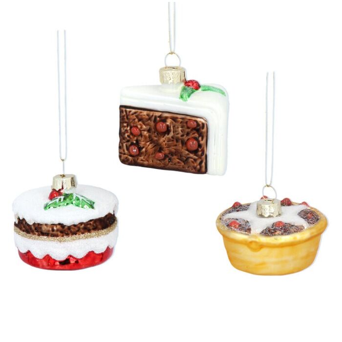Gisela Graham Mini Glass Cakes x3